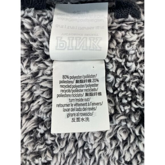 Victoria's Secret PINK Sherpa Hooded Open Front Cardigan Womens Gray Cozy Lounge - Picture 4 of 8